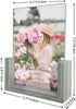 CRUGLA 5x7 Glass Picture Frame Set of 2, Double Sided Frameless 5 by 7 Photo Frames for Tabletop Display
