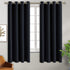 BGment Blackout Curtains for Bedroom - Grommet Thermal Insulated Room Darkening Curtains for Living Room, Set of 2 Panels (46 x 63 Inch, Black)