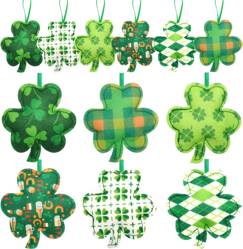 Ahzemepinyo 24 Pieces St. Patrick 's Day Shamrock Hanging Ornament Good Luck Clover Felt Ornament Shamrock Decoration for Tree Table Shelf Festival Party De
