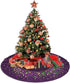 MJINSJIA-TS Mardi Gras Purple Gold Fleur De Lis Christmas Tree Skirt Gorgeous for Xmas Party Ornaments Decoration Accessory 30"
