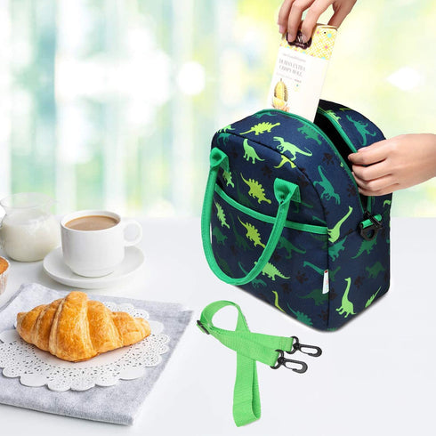 Lunch Box Bag for Kids,VASCHY Insulated Lightweight Lunch Box Tote for Toddler Boys and Girls School Daycare Kindergarten Dinosaur