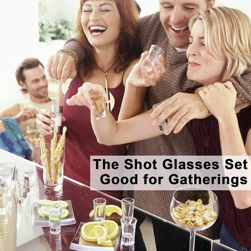 Shot Glass Set of 24 -1.2oz/35ml Clear Shot Glass with Heavy Base, Rock Shot Glasses bulk for Cocktail, Vodka, Espressos, Liqueurs, Tequila and Desserts