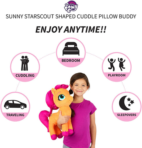 Franco Kids Bedding Super Soft Plush Cuddle Pillow Buddy, One Size, My Little Pony Sunny