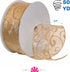 Morex Ribbon 7416.60/50-623 Swirl 2.5" X 50 YD Nylon Sheer Curling Wired Glitter Ribbon, Gold/Bronze, Holiday Ribbons for Crafts and Christmas Decorations, Indoor Christmas Ribbon for Gift Wrapping