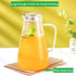 Tbgllmy 2 Liter 68 Ounces Glass Pitcher With Lid, Hot&Cold Water Pitcher With Handle, for Homemade Beverage, Juice, Iced Tea and Milk