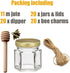 Adabocute 1.5 oz 20 pack Hexagon Mini Glass Honey Jars with Wood Dipper, Gold Lid, Bee Pendants - Perfect for Baby Shower, Wedding Favors, Party Favors