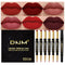 6Pcs Lip Liner and Lipstick Lip Stain Makeup Set, DNM Dark Red Black Nude Matte Lipstick with Lip Liner Set Long Lasting Waterproof 24 Hour Lipstick and Lip Liner Set labiales matte larga duracion 24