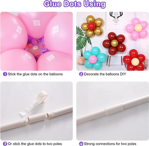 Pondpm Balloon Column Kit 2 Set, Base Stand and Pole, 2 Top Balloon Support Rod, Water Bags, Balloon Rings, Tying Tools, Balloon Glue Points Decoration for Party Wedding Birthday Easter Christmas