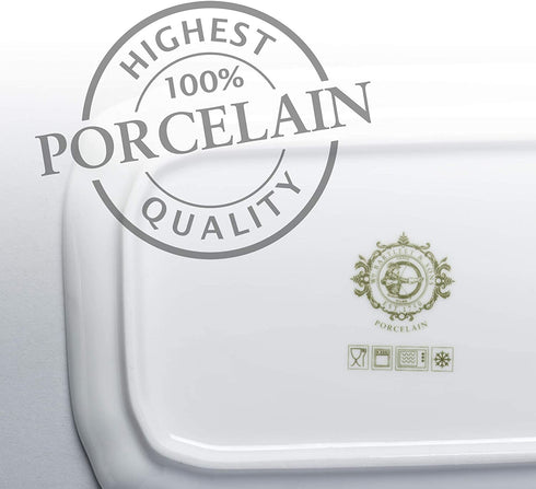 CKS White Ceramic Porcelain Mini Butter Small Cover Dish with Lid | Traditional Design 11 x 8 x 4 cm | Holds 3TBSP (1.5 oz) of Butter