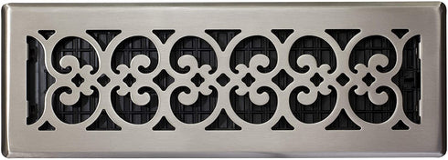 Decor Grates SPH414-NKL Floor Register, 4x14, Brushed Nickel Finish