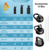 CIVAGO 40 oz Insulated Water Bottle With Straw, Stainless Steel Sports Water Cup Flask with 3 Lids (Straw, Spout and Handle Lid), Double Walled Travel Thermo Canteen Mug, Midnight Black