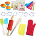 Real Baking Set Pastry Cooking Kit Supplies Includes Apron,Chef Hat,Oven Mitt,Rolling Pin,Real Baking Tools and Recipes Great Gift for Curious Beginners