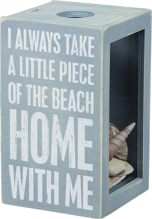 Primitives by Kathy 27813 House Decor Sea Shell Holder, 4.25 x 7.25 x 4.25-Inches, Piece of the Beach With Me