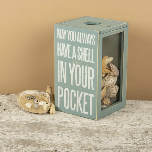 Primitives by Kathy 27813 House Decor Sea Shell Holder, 4.25 x 7.25 x 4.25-Inches, Piece of the Beach With Me