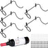 Spiral Wine Wall Holder, 6 Pack Wall Mounted Wine Rack, Metal Wine Bottle Display Holder for Wine Storage Wall Wine Theme Decor, Black (to The Left Style)