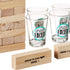Game Night Tipsy Tower Drinking Game | Adult Party Game Set with 54 Stacking Wooden Blocks & 4 Durable Lead-Free Shot Glasses | Great Gift Idea for 21st Birthday, Bachelor & Bachelorette Party & More