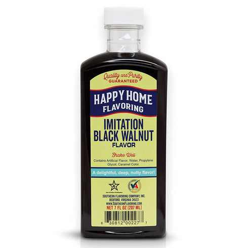 Happy Home Imitation Black Walnut Flavoring, Non-Alcoholic, Certified Kosher, 7 oz.