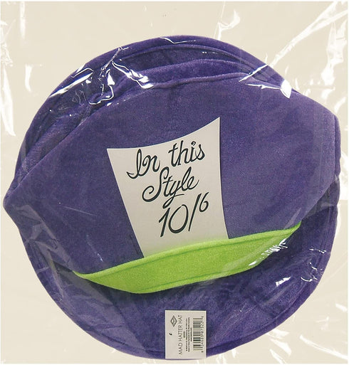 Beistle Soft Plush Fabric Mad Hatter Costume Accessories Unisex Hat Headwear, Purple/Green