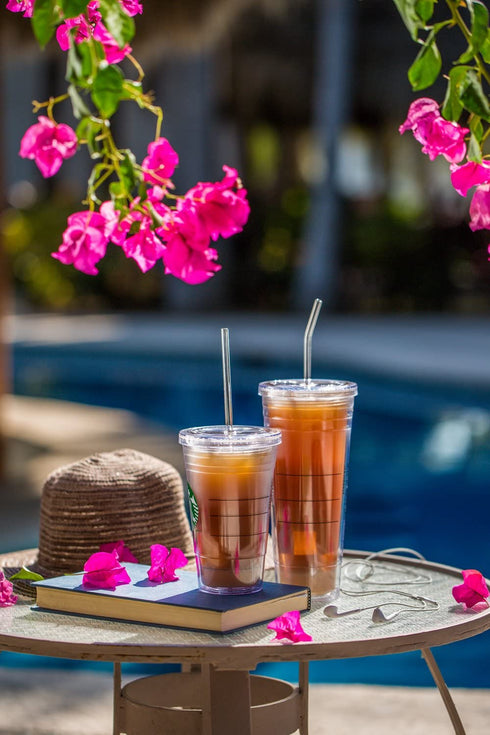 Hummingbird Glass Straws Clear Straight 9" x 9.5 mm Made With Pride In The USA - Perfect Reusable Straw For Smoothies, Tea, Juice, Water, Essential Oils - 4 Pack With Cleaning Brush