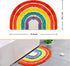 Bathroom Rugs, Jhua Half Round Area Rug Rainbow Indoor Floor Mat, Non Slip Half Circle Rug Fluffy Carpet, Soft Fuzzy Shaggy Throw Rugs for Living Room Bedroom Bathroom Kitchen Home Decor (31.5x19.7in)