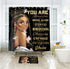 LIGHTINHOME African American Woman Quotes Shower Curtain Inspirational Black Girl Queen 60Wx72H Motivational Butterfly Intelligent Word Fabric Waterproof Home Bathtub Decor 12 Pack Plastic Hooks