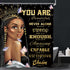 LIGHTINHOME African American Woman Quotes Shower Curtain Inspirational Black Girl Queen 60Wx72H Motivational Butterfly Intelligent Word Fabric Waterproof Home Bathtub Decor 12 Pack Plastic Hooks