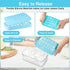 Silicone Ice Cube Tray with Lid container & scoop, Flexible & BPA Free Silicone Mold Making 32Pcs x0.4 Oz Small Square Ice Cubes for Chingling Cocktail and Milk Tea(Blue)