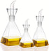 HAIZEEN 9 oz / 250 ml Clear Glass Olive Oil Dispenser Bottle - Oil & Vinegar Cruet with Pourers and NO Funnel Needed - Olive Oil Carafe Decanter for Kitchen and BBQ