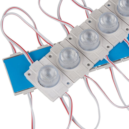 20PCS 12V LED Module with Lens for Light Box 2.0W 6500K White 160-200LM IP65 with Tape Adhesive Back