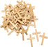 24 Pieces Natural Wooden Cross Wood Cross Pendants Mini Cross Beads for DIY Crafts Jewelry Making (Wood Color)