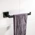 Wellsum Premium Stainless Steel Hand Towel Holder, Square Hand Towel Ring Heavy Duty Wall Mounted Modern Hand Towel Bar for Bathroom Kitchen, Matte Black