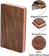MaxGear Business Card Holder Wood Business Card Holders, Business Card Case Name Card Holder for Men Pocket Card Holder with Magnetic Closure, Walnut Beech