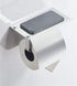 yeavs Toilet Paper Holder with Phone Shelf and Waterproof Cover, SUS304 Stainless Steel Tissue Roll Storage Rack (Polished Chrome)