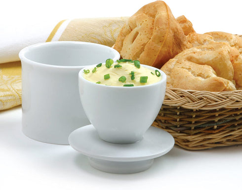 Norpro Porcelain Butter Keeper, White