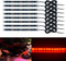Geeon 8-Pack 8" Red Motorcycle LED Strip Light 12V Waterproof IP68 Accent Lights, Wheel Well Lights, Underbody Lights for Car Boat Automotive Truck Trailer Interior Exterior