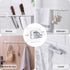 10 Pcs No Drill Curtain Rod Brackets, Adhesive Curtain Rod Holder, No Nail Curtain Rod Brackets Fixing Holders, Drapery Wall Clamp Hook for Curtain Rod with 10 Acrylic Double-Sided Tape (Transparent)