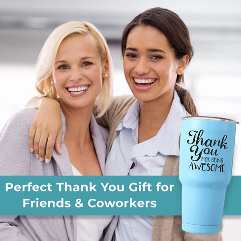 KEDRIAN Thank You For Being Awesome Tumbler 30oz, Perfect Thank You Gifts For Friends, Teacher, Boss, Coworker, Appreciation Gifts For Christmas, Birthday, Unisex Stainless Steel Insulated Tumbler