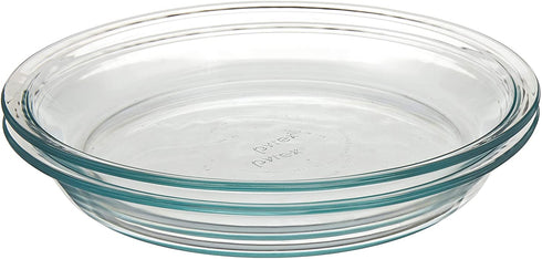 Pyrex 6001003 Glass Bakeware Pie Plate 9" x 1.2" Pack of 2, 5.2, Clear