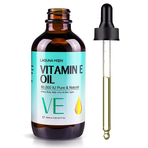 Vitamin E Facial Oil - 80000IU Pure Organic Vitamin E for Moisturizing & Nourishment - Reduce Scars, Fine Lines, Dark Spots, Stretch Marks - for Face, Skin, Body & Nails (120mL / 4.05fl oz)