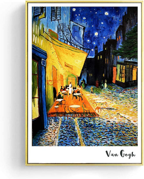 Walldekor Famous Impressionism Artwork by Van Gogh, Cafe Terrace at Night, Unframed, Poster Wall Art Print for Home Decor Wall Decor(16x24 Inch)