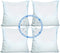 Foamily Set of 4-16 X 16 Premium Outdoor Water Resistant Hypoallergenic Stuffer Pillow Throw Inserts Sham Square Form, 16" L X 16" W, Standard/White