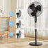 PELONIS 16'' Pedestal Remote Control, Oscillating Stand Up Fan 7-Hour Timer, 3-Speed and Adjustable Height, PFS40A4BBB, Supreme 16"-Black