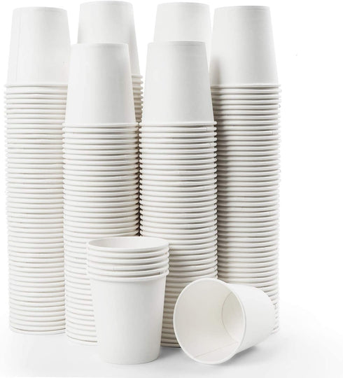 Vumdua 300 Pcs 6 oz Disposable Paper Cups, Hot/Cold Beverage Drinking Cup for Coffee, Water, Tea, Juice, Espresso & Cortado (White)