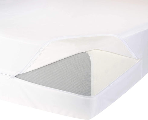 Amazon Basics Zipper-Enclosed Waterproof Mattress and Box Spring Cover Protector - Twin XL, 12 to 18-Inch Depth