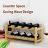 BAMEOS Wine Rack Free Standing 8 Bottle 2 Tier Bamboo Wine Racks Countertop Cabinet Wine Holder Wine Storage Shelf for Kitchen, Bar, Pantry, Wine Cellar, Basement, Countertop (16.85 L x 9.25W x 7H)