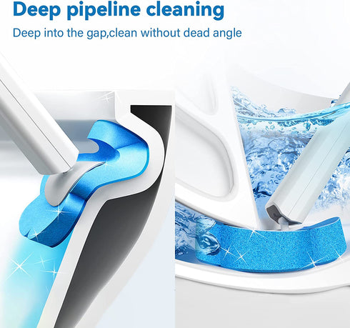 Toilet Wand Kit- ELPHECO Toilet Disposable Brush and Holder Set, Toilet Bowl Wand, Toilet Starter Kit Handle Wand Storage Caddy with 6 Refills, Toilet Cleaning Set for Bathroom Cleaning