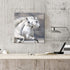 Hardy Gallery White Horse Picture Wall Art: Running Animal Artwork Painting Print on Wrapped Canvas for Bedroom (12'' x 12'')