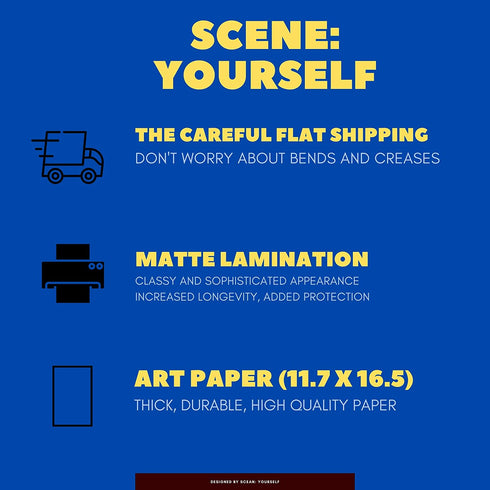 SCENE: YOURSELF Happy 40th Birthday Decorations for Men Women 40th Birthday Gifts 40th Birthday Party Decor 11.7" x 16.5" Unframed Paper Matte Lamination Set of 4 Posters Prints, Black Gold