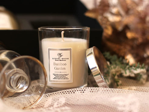Aronica Scented Candle Gift Set 3 Pack , Soy Wax Candle Set, Aesthetic Gift for Home, Mom,Women, Valentines Day, 3.52oz x 3, Midnight Jasmine, Bamboo Garden, Blueberry Vanilla Scented Candles,