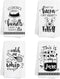 Kamalove Funny Kitchen Towels and Dishcloths Sets of 4 - Dish Towels with Sayings - House Warming Presents for New Home, Gifts for Women, Farmhouse Kitchen Decor, White
